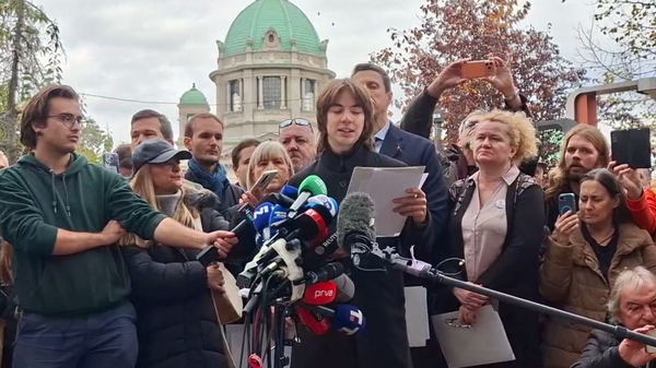 Konfercija za štampu Studentske liste u Pionirskom parku - Sputnik Srbija