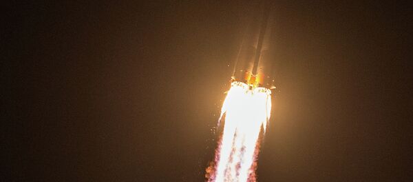 Старт ракете Сојуз ТМА-14М са космодрома Бајконур Старт ракете Сојуз ТМА-14М са космодрома Бајконур - Sputnik Србија