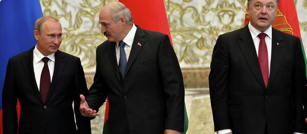 Putin, Porošenko i Lukašenko - Sputnik Srbija