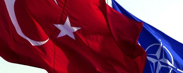 Zastave Turske i NATO-a Zastave Turske i NATO-a - Sputnik Srbija
