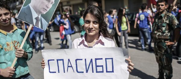 Митинг подршке Б. Асада и В. Путина у Сирији - Sputnik Србија