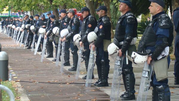 Црногорска полиција на протесту - Sputnik Србија