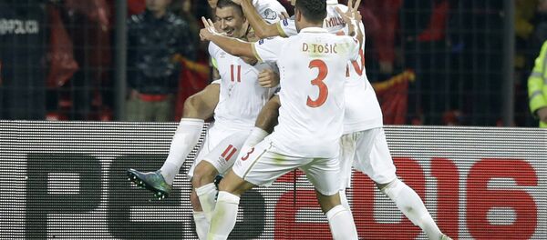 Прослава гола српских репрезентативаца у мечу против Албаније - Sputnik Србија