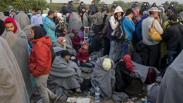Избеглице снимљене у близини хрватског села Бабска, после изласка из Србије - Sputnik Србија