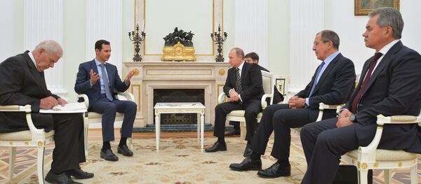 Руски председник Владимир Путин и сиријски председник Башар ел Асад на састанку у Москви - Sputnik Србија
