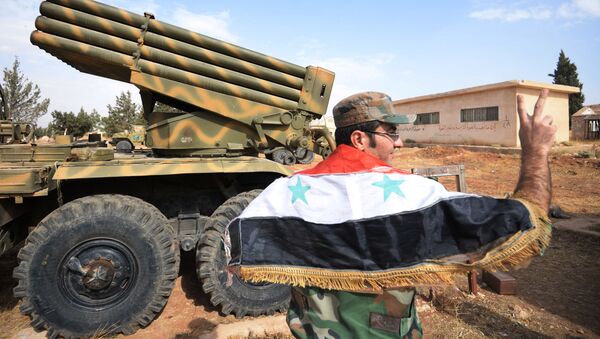 Борци Десете дивизије другог корпуса сиријске војске у граду Катана у Сирији - Sputnik Србија