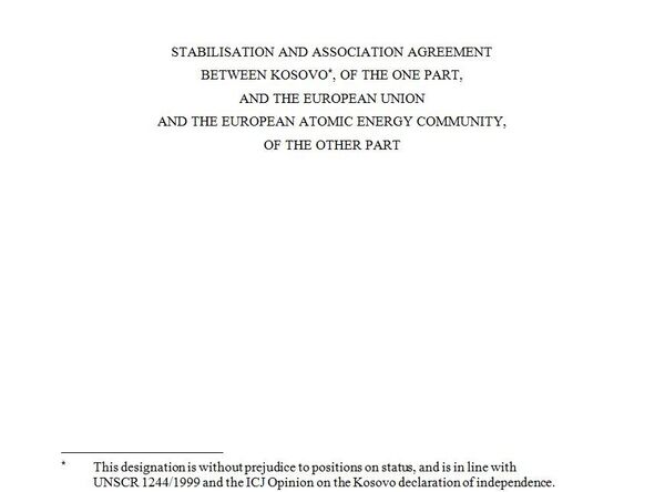 Скриншот документа Споразум о стабилизацији и придруживању који је Приштина потписала са Бриселом (на енглеском језику) Скриншот документа Споразум о стабилизацији и придруживању који је Приштина потписала са Бриселом (на енглеском језику) - Sputnik Србија