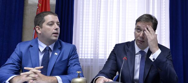 Премијер Србије Александар Вучић и директор Канцеларије за КиМ Марко Ђурић - Sputnik Србија