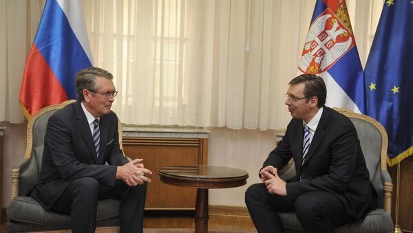 Predsednik Vlade Srbije Aleksandar Vučić i ambasador Ruske federacije Aleksandar Čepurin - Sputnik Srbija