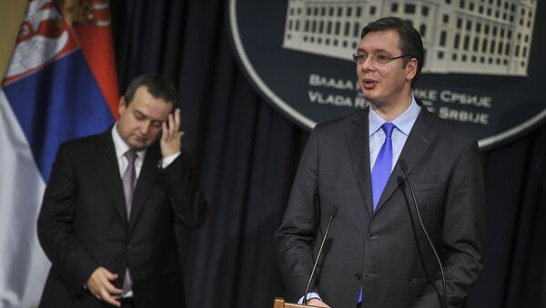 Premijer Srbije Aleksandar Vučić i prvi potpredsednik Vlade Srbije i ministar spoljnih poslova Ivica Dačić - Sputnik Srbija