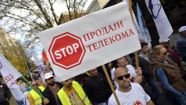 Протест против продаје Телекома - Sputnik Србија