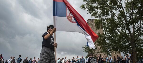 Дечак са српксом заставом на Газиместану 28. јуна 2015. године, Косово - Sputnik Србија