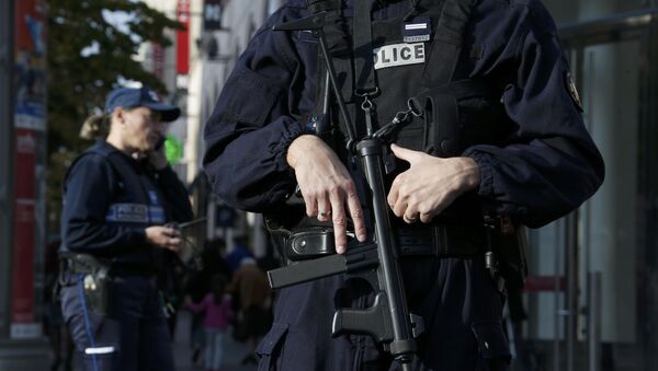 Француска полиција чува стражу испред трговачког центра у Ници у Француској, 14. новембар 2015 - Sputnik Србија