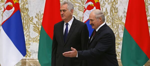 Председник Белорусије Александар Лукашенко и председник Србије Томислав Николић у Минску Председник Белорусије Александар Лукашенко и председник Србије Томислав Николић у Минску - Sputnik Србија