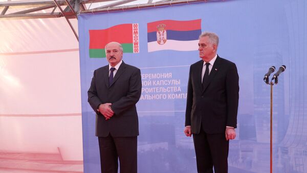 Predsednik Belorusije Aleksandar Lukašenko i predsednik Srbije Tomislav Nikolić u Minsku - Sputnik Srbija