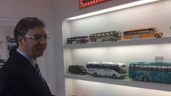 Premijer Srbije Aleksandar Vučić u poseti  fabrici autobusa Hajger (Higer) u gradu Sudžou, Kina - Sputnik Srbija