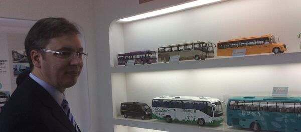 Премијер Србије Александар Вучић у посети  фабрици аутобуса Хајгер (Higer) у граду Суџоу, Кина - Sputnik Србија