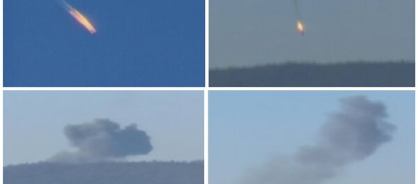 Kombo - fotografije prikazuju pad ruskog aviona Su-24 nakon što ga je pogodio turski avion F-16 na sirijskoj teritoriji, u blizini granice sa Turskom, 24. novembra 2015. Kombo - fotografije prikazuju pad ruskog aviona Su-24 nakon što ga je pogodio turski avion F-16 na sirijskoj teritoriji, u blizini granice sa Turskom, 24. novembra 2015. - Sputnik Srbija
