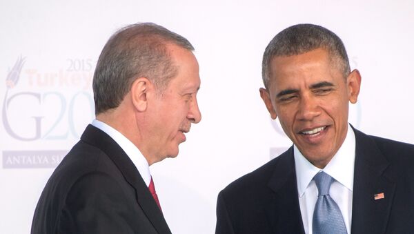 Predsednik Turske Redžep Tajip Erdogan i predsednik Barak Obama - Sputnik Srbija