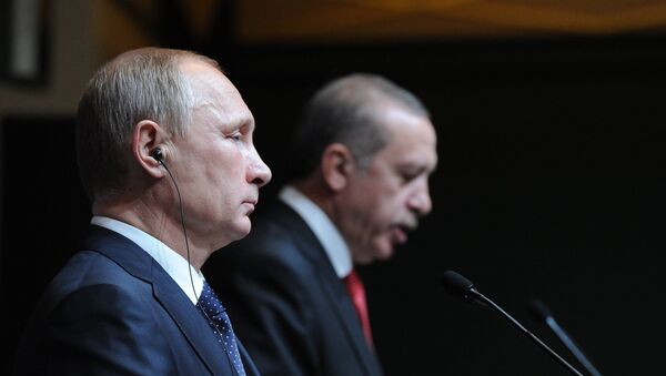 Председник Турске Реџеп Тајип Ердоган и председник Русије Владимир Путин - Sputnik Србија