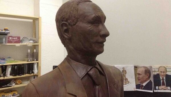 Čokoladna skulptura ruskog predsednika Vladimira Putina - Sputnik Srbija