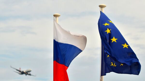 Zastave Rusije i EU - Sputnik Srbija
