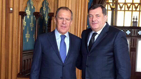 Šef diplomatije Rusije Sergej Lavrov i predsednik RS Milorad Dodik - Sputnik Srbija