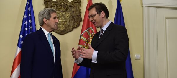 Државни секретар САД Џон Кери и премијер Србије Александар Вучић - Sputnik Србија