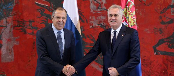 Руски министар иностраних послова Сергеј Лавров и председник Србије Тпмислав Николић на састанку ОЕБС-а у Београду - Sputnik Србија