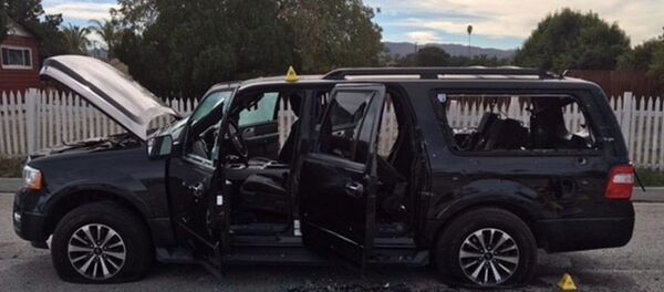 Oštećen automobila posle pucnjave u San Bernardinu. Oštećen automobila posle pucnjave u San Bernardinu. - Sputnik Srbija