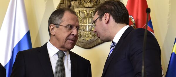 Министар споњних послова Русије Сергеј Лавров и премијер Србије Александар Вучић Министар споњних послова Русије Сергеј Лавров и премијер Србије Александар Вучић - Sputnik Србија