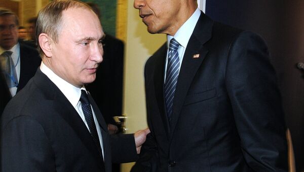 Predsednik SAD Barak Obama i predsednik Rusije Vladimir Putin - Sputnik Srbija