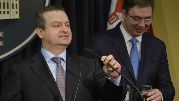 Predsednik vlade Republike Srbije Aleksandar Vučić i ministar spoljnih poslova Srbije Ivica Dačić - Sputnik Srbija