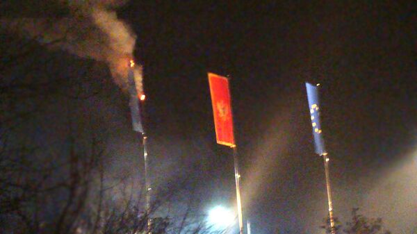 Запањена застава НАТО на Цетињу - Sputnik Србија