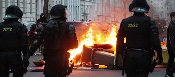 Сукоб полиције и левичара у Лајпцигу Сукоб полиције и левичара у Лајпцигу - Sputnik Србија