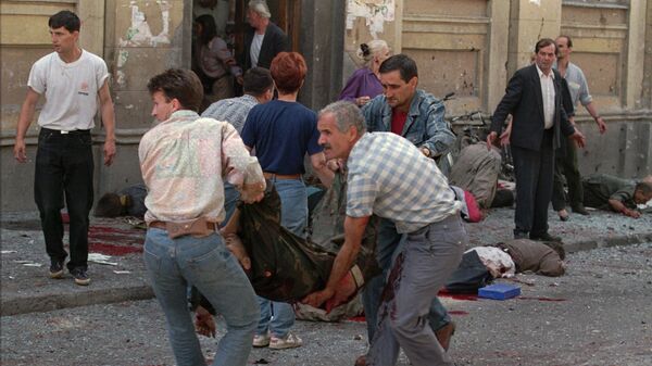 Žrtve bombardovanja pijace Markale u Sarajevu, 28. avgusta 1995. - Sputnik Srbija