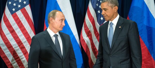 Предеседник Русије Владимир Путин и амерички председник Барак Обама Предеседник Русије Владимир Путин и амерички председник Барак Обама - Sputnik Србија