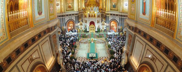 Božićna liturgija u hramu Hrista Spasitelja - Sputnik Srbija