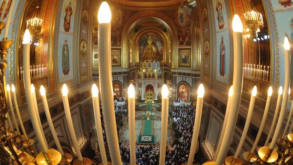 Božićna liturgija u hramu Hrista Spasitelja - Sputnik Srbija