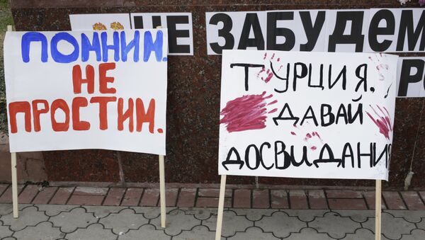 Акција протеста у сећењу на погинулог пилота Су-24 у Семфиропољу - Sputnik Србија