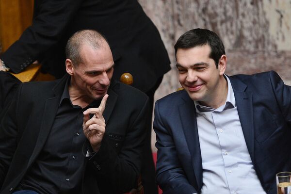 Премијер Грчке Алексис Ципрас и бивши министар финансија Јанис Варуфакис - Sputnik Србија