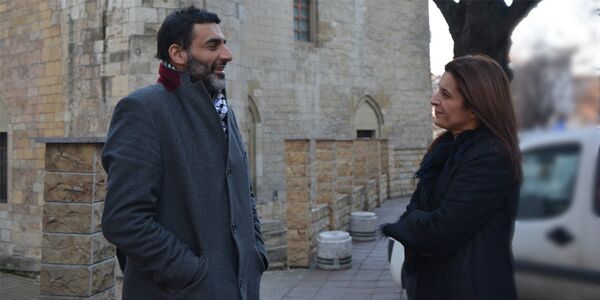 Београдски муфтија Мухамед Јусуфспахић и новинарка Спутњика Сенка Милош Београдски муфтија Мухамед Јусуфспахић и новинарка Спутњика Сенка Милош - Sputnik Србија