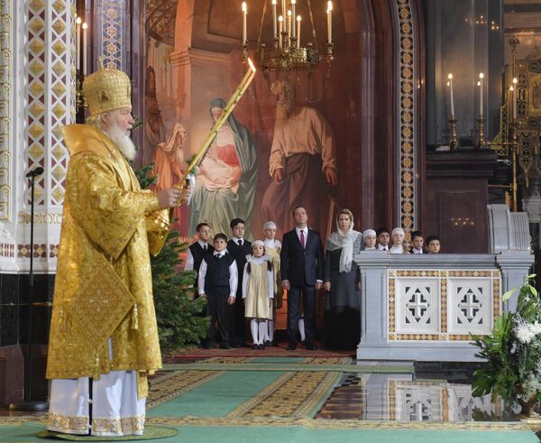 Литургија патријарха Кирила у Храму Христа Спаситеља 2015. године Литургија патријарха Кирила у Храму Христа Спаситеља 2015. године - Sputnik Србија
