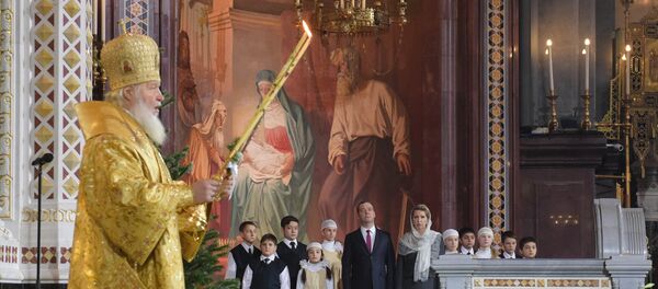 Liturgija patrijarha Kirila u Hramu Hrista Spasitelja 2015. godine Liturgija patrijarha Kirila u Hramu Hrista Spasitelja 2015. godine - Sputnik Srbija