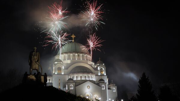 Ватромет испред Храма Светог Саве - Sputnik Србија