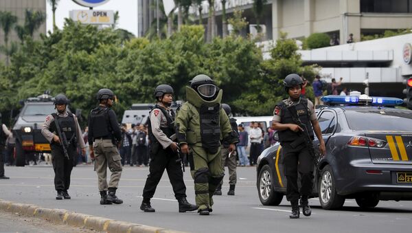 Indonežaska policija posle terorističkog napada u Džakarti - Sputnik Srbija