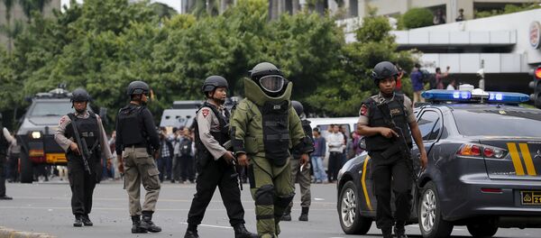Indonežaska policija posle terorističkog napada u Džakarti - Sputnik Srbija