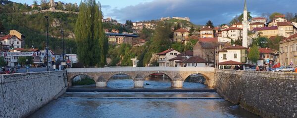 Сарајево, мост преко Миљацке панорама Сарајево, мост преко Миљацке панорама - Sputnik Србија