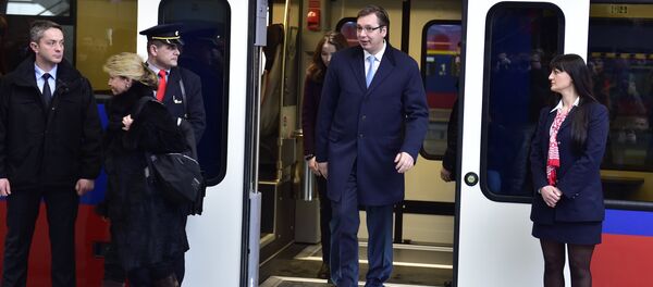 Premijer Srbije Aleksandar Vučić otvorio je Železničku stanicu Prokop Premijer Srbije Aleksandar Vučić otvorio je Železničku stanicu Prokop - Sputnik Srbija