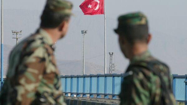 Turski vojnici gledaju u zastavu - Sputnik Srbija